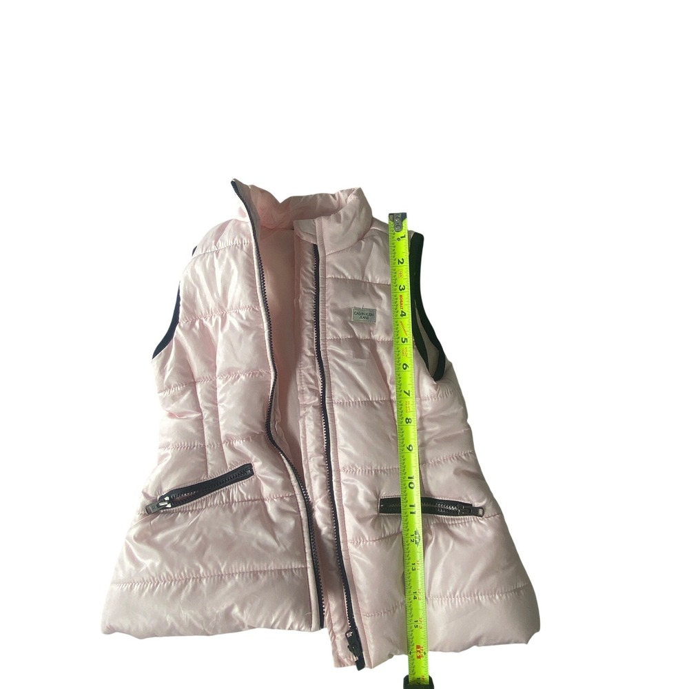 Calvin Klein Jeans Pink Puffer‎ Vest Girls 4T Hooded Quilted